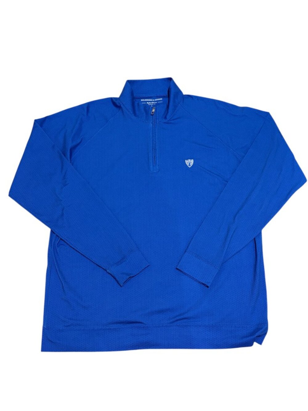 Holderness & Bourne The Balfour Quarter Zip Long Sleeve Pullover Cobalt & White